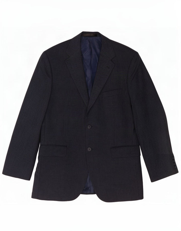 Marks & Spencer Veste blazer à 2 boutons pour homme UK 42 Grande laine vierge bleu marine