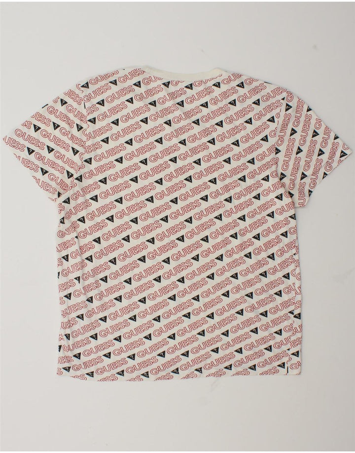 Guess T-shirt graphique pour hommes, grand, blanc