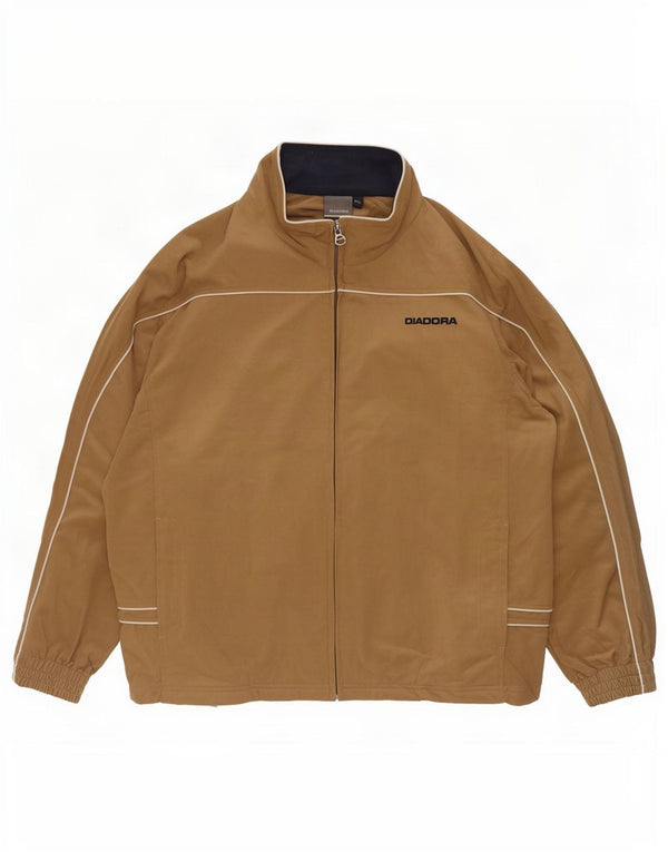 Diadora Veste de survêtement en velours pour homme 2XL Beige Rayé Polyester