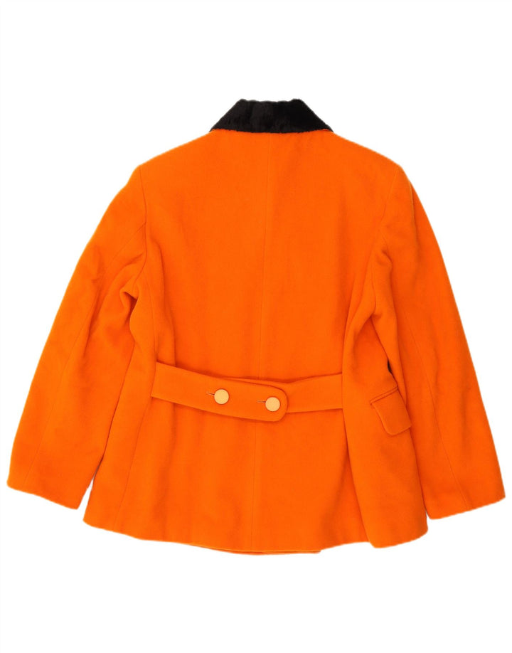 vintage Femme Double Breasted Blazer Veste UK 14 Orange Moyen