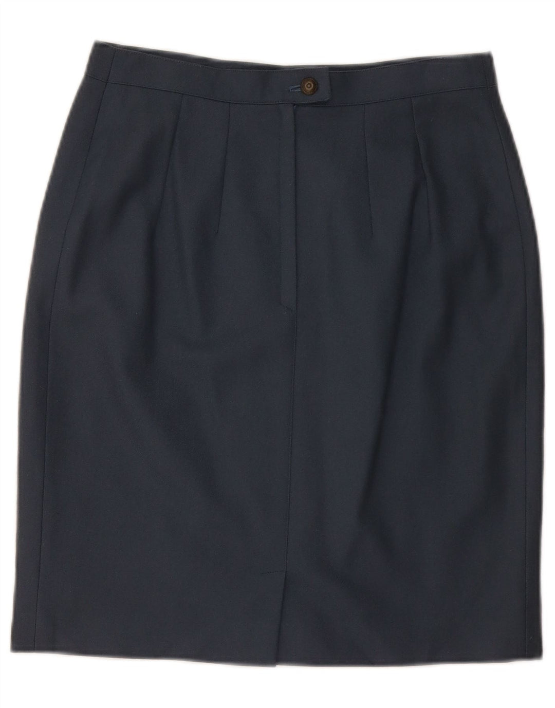 VINTAGE Jupe crayon femme moyenne W28 laine bleu marine