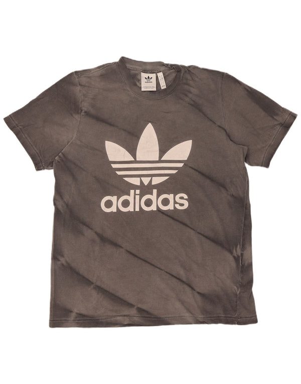 Adidas T-shirt graphique pour hommes en coton tie-dye gris grand
