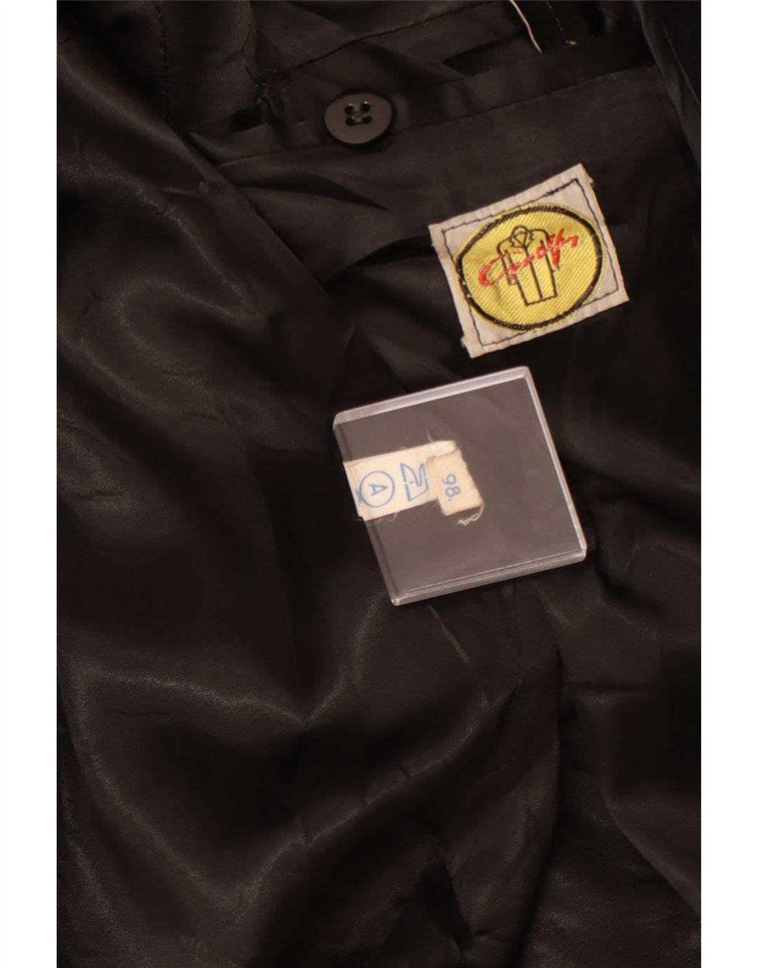 VINTAGE Manteau double boutonnage pour homme UK 40 Grand Noir