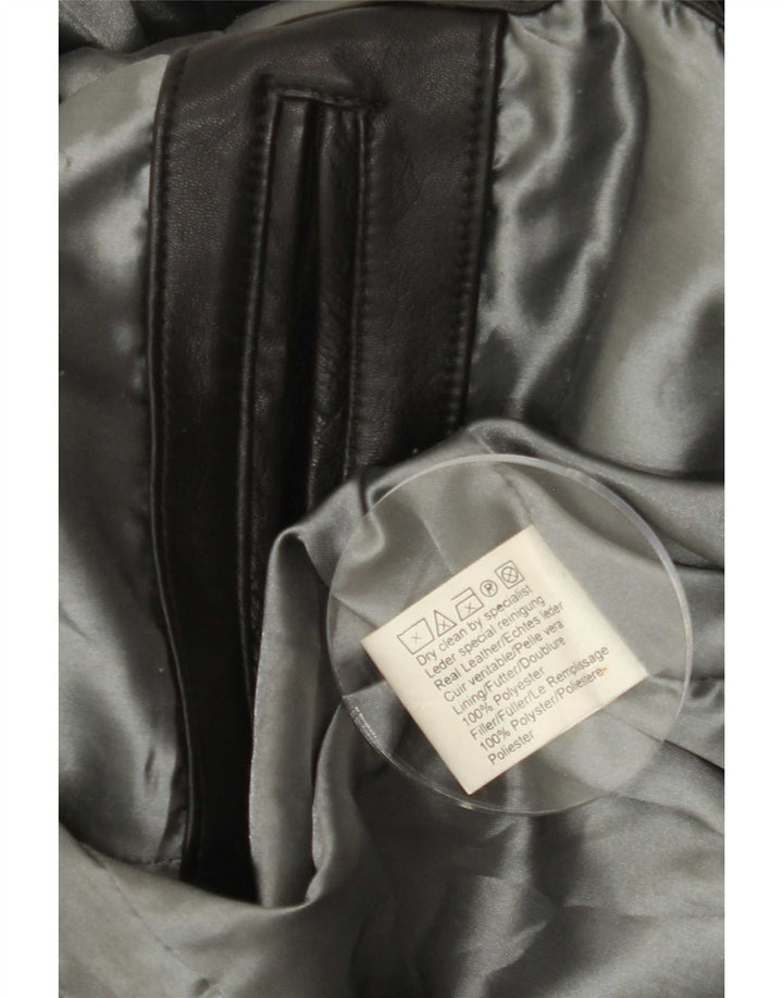 veste blazer en cuir homme vintage UK 42 XL Noir