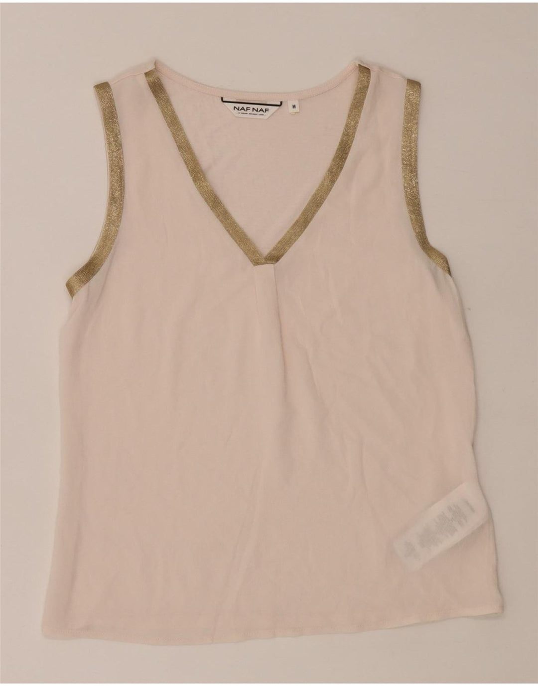 Naf Naf Débardeur transparent pour femme UK 12 Rose moyen Polyester
