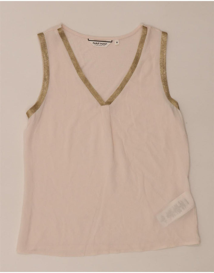 Naf Naf Débardeur transparent pour femme UK 12 Rose moyen Polyester