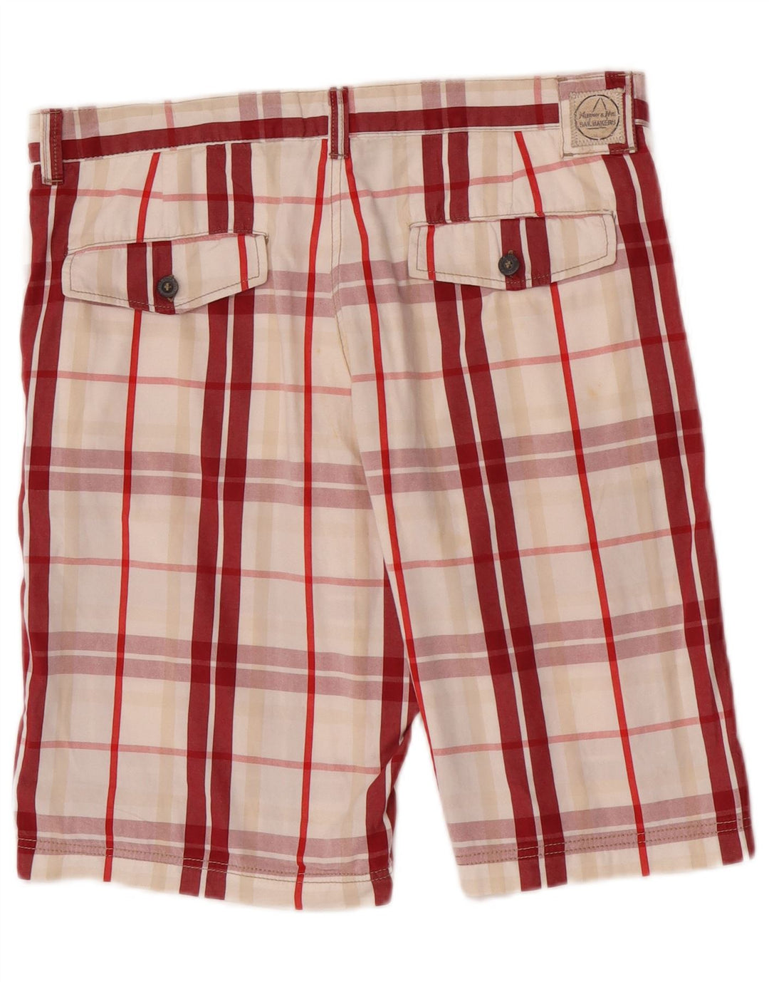 Murphy & Nye Short Chino Homme W34 Grand Coton à Carreaux Rouge