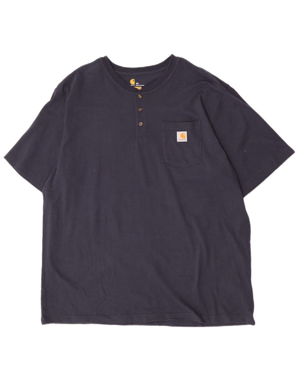 Carhartt T-Shirt coupe originale pour hommes, haut 2XL en coton bleu marine