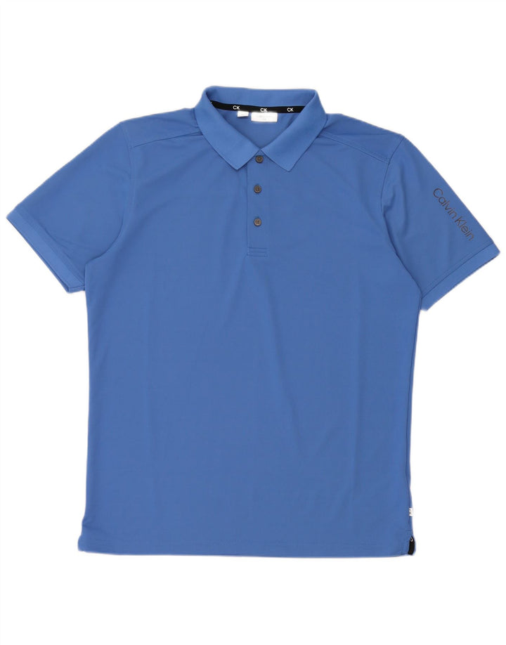 CALVIN KLEIN Polo Graphique Homme Bleu Moyen Polyester