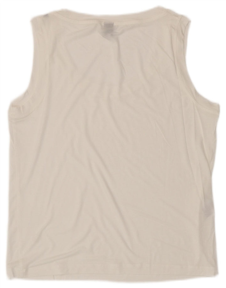Stefanel Débardeur pour femme UK 14 Medium Blanc Lyocell