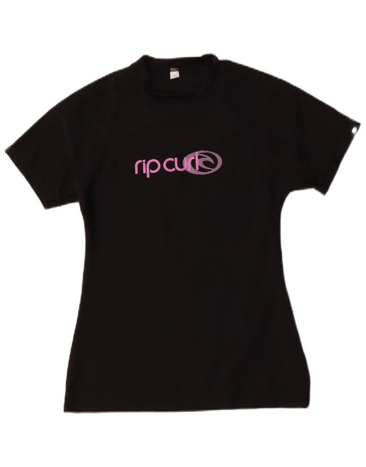 Rip Curl T-shirt graphique pour femme US 12 Large Noir Polyamide