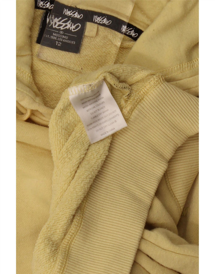 MOSSIMO Pull à capuche surdimensionné pour femme US 12 Grand coton jaune