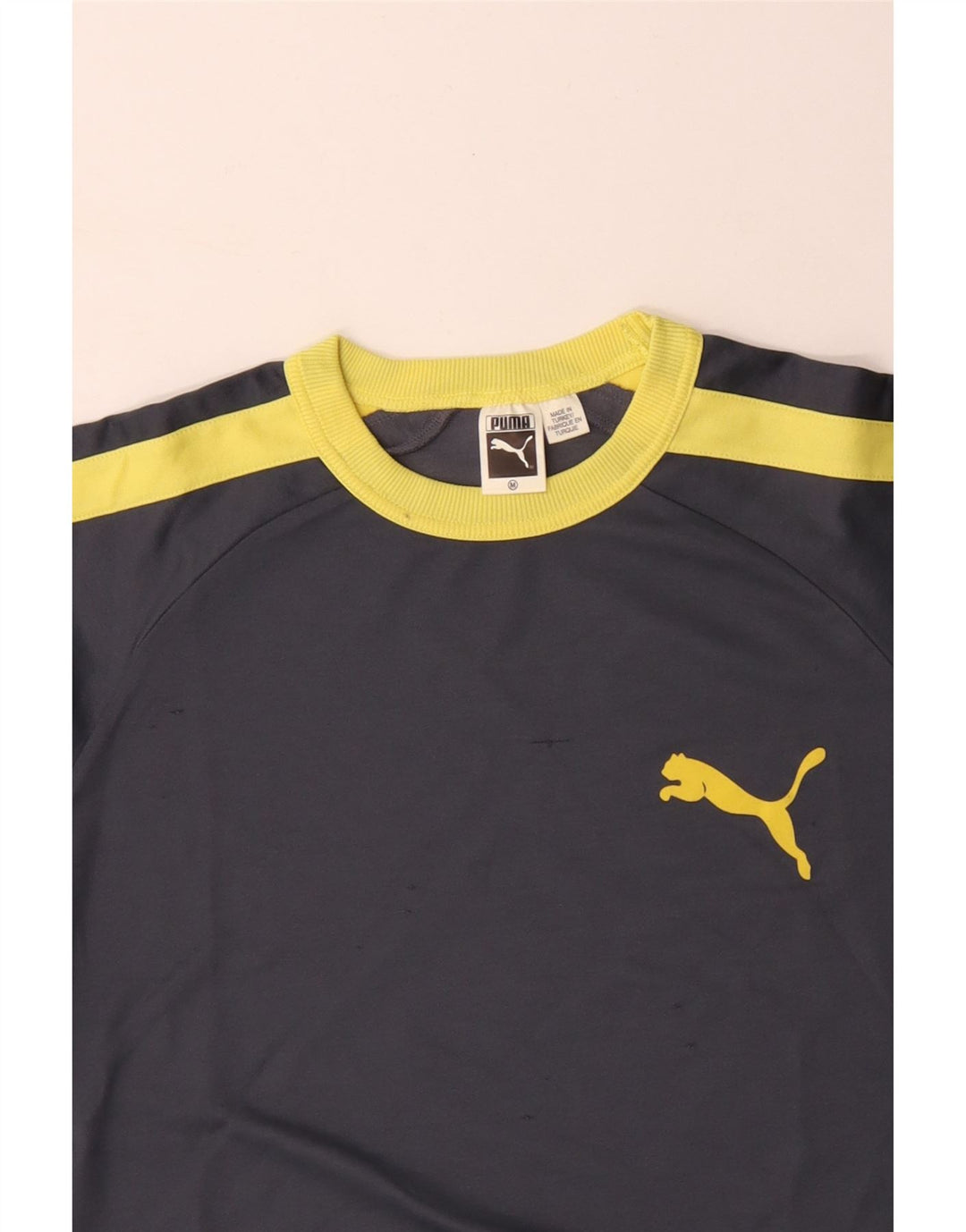 PUMA T-Shirt Homme Gris Moyen Colourblock Cotton