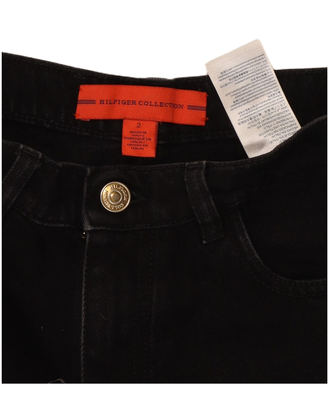 TOMMY HILFIGER Jean fuselé effet vieilli pour femme US 2 XS W25 L26 Noir