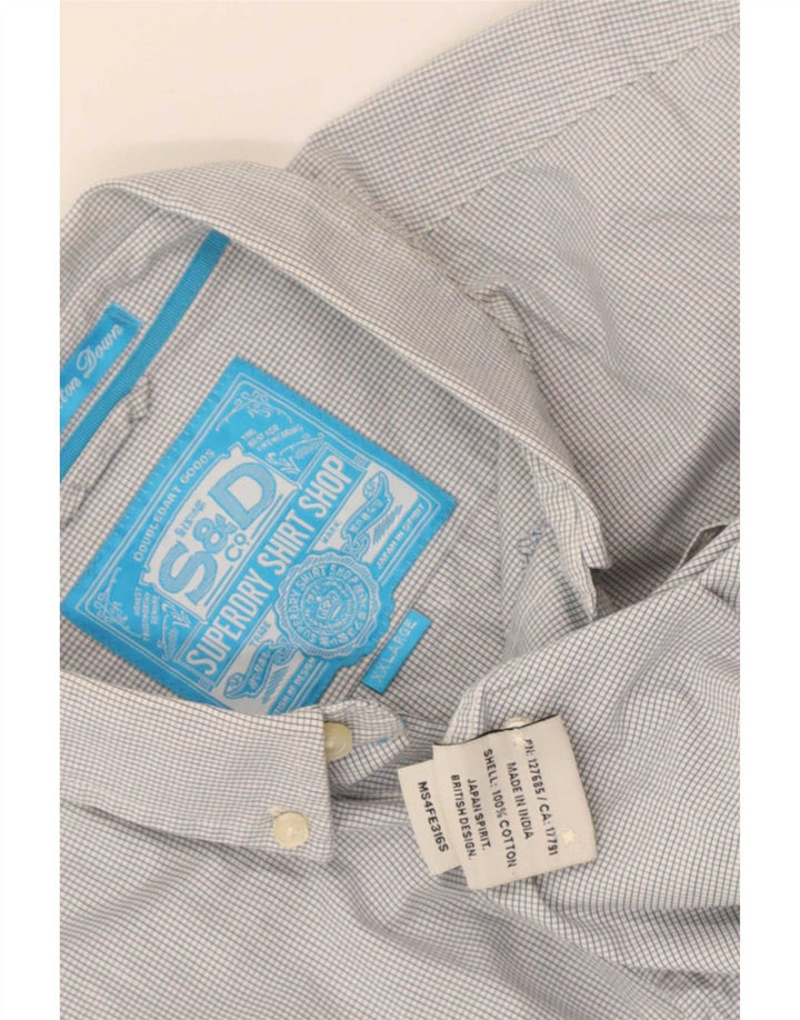 Superdry Chemise Homme 2XL Coton Vichy Blanc