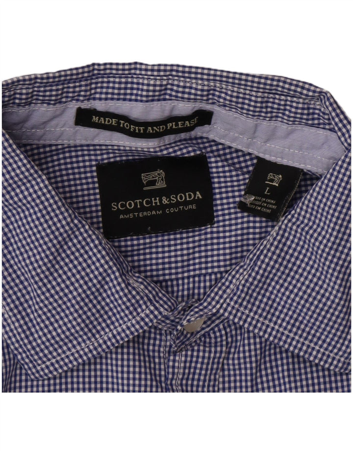 Scotch & Soda Chemise Homme Grand Vichy Bleu