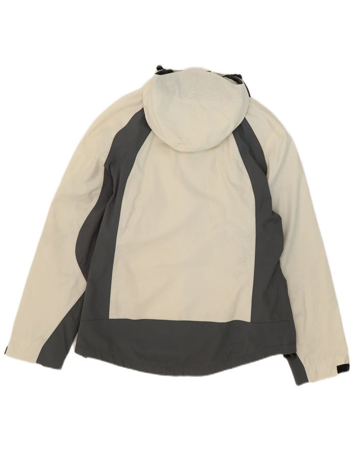 veste de pluie à capuche vintage pour homme UK 40 Grand blanc colourblock polyamide
