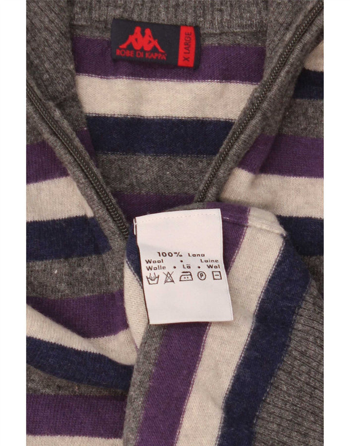 Kappa Pull Col Zippé Homme XL Laine Rayée Multicolore