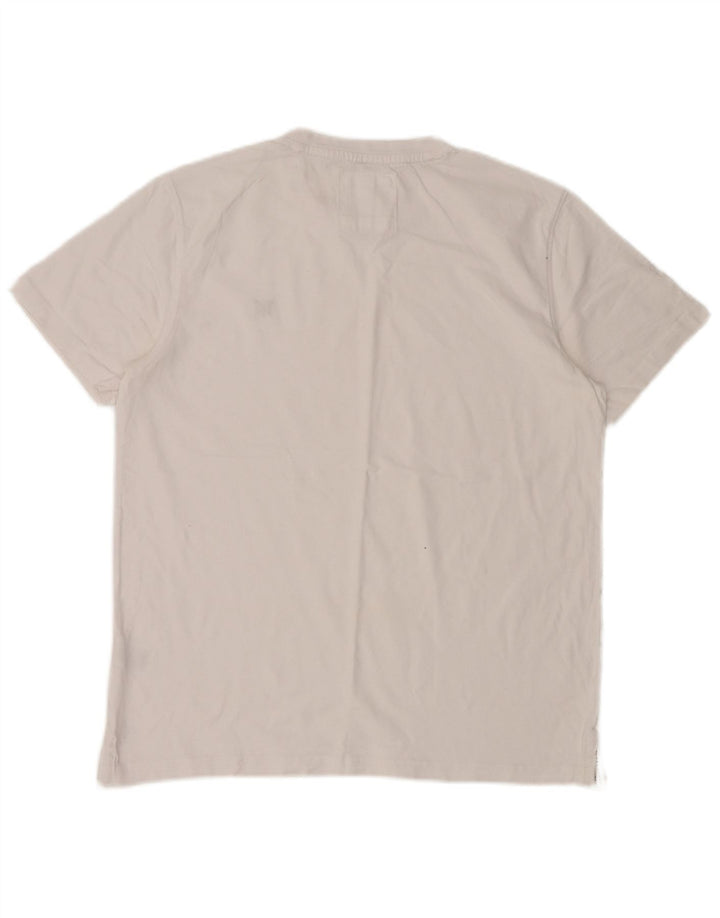 CREW CLOTHING T-Shirt Homme Haut Large Blanc Coton
