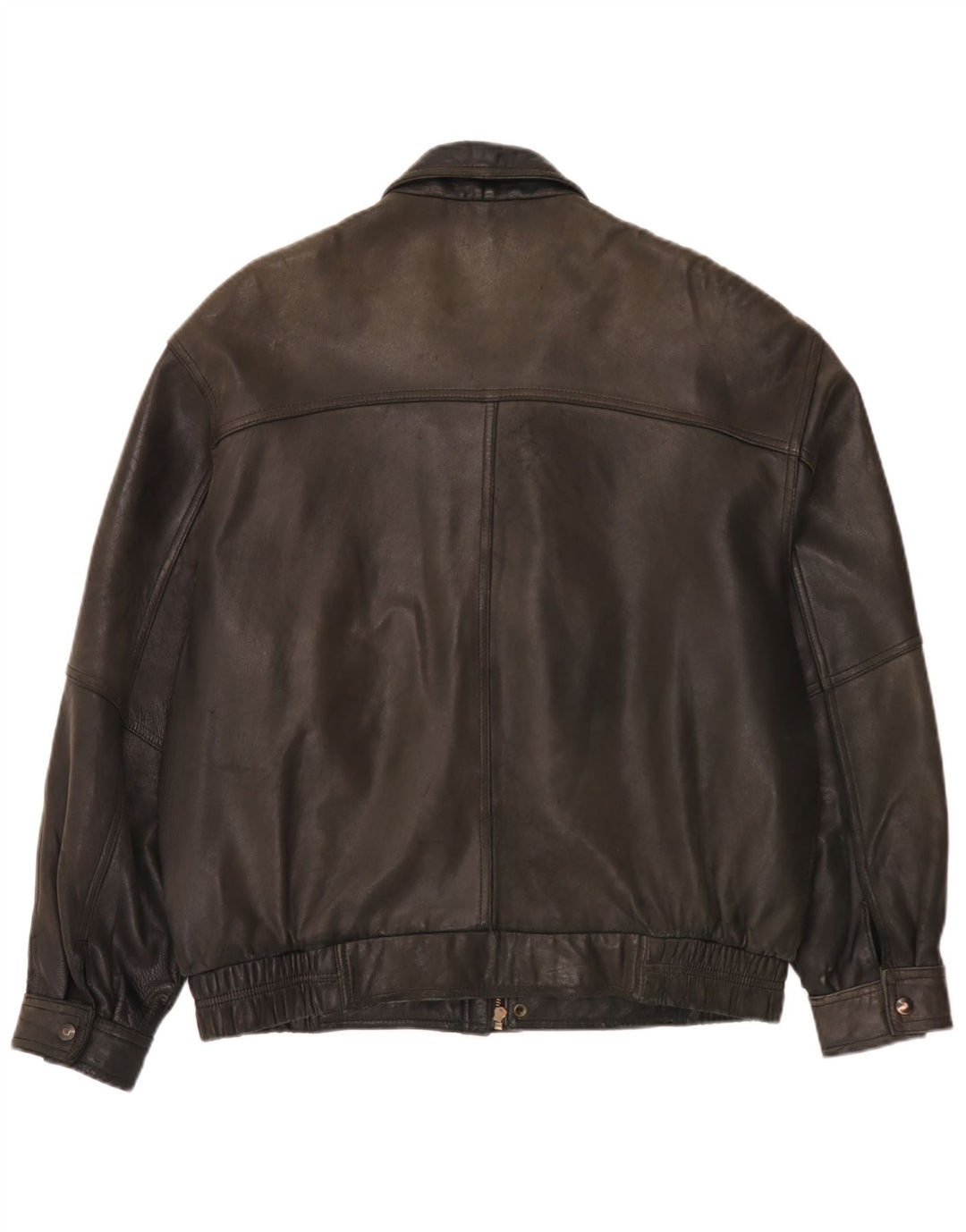Itallo Veste en cuir pour homme UK 40 Large Noir