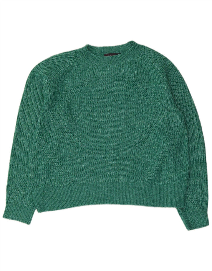 Marks & Spencer Pull à col rond pour femme UK 14 Vert moyen moucheté