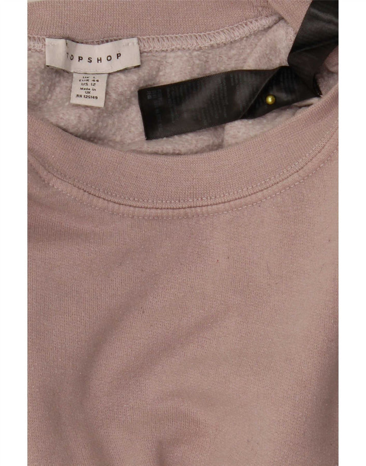 Topshop Sweat-shirt surdimensionné pour femme UK 46 Grand Rose Polyester