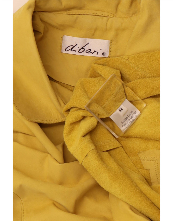 DI BARI Veste en daim surdimensionnée pour femme EU 42 Grand cuir jaune