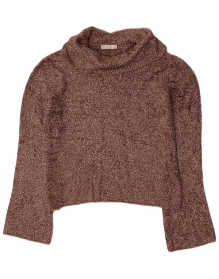 Marks & Spencer Pull col roulé pour femme UK 12 Viscose marron moyen