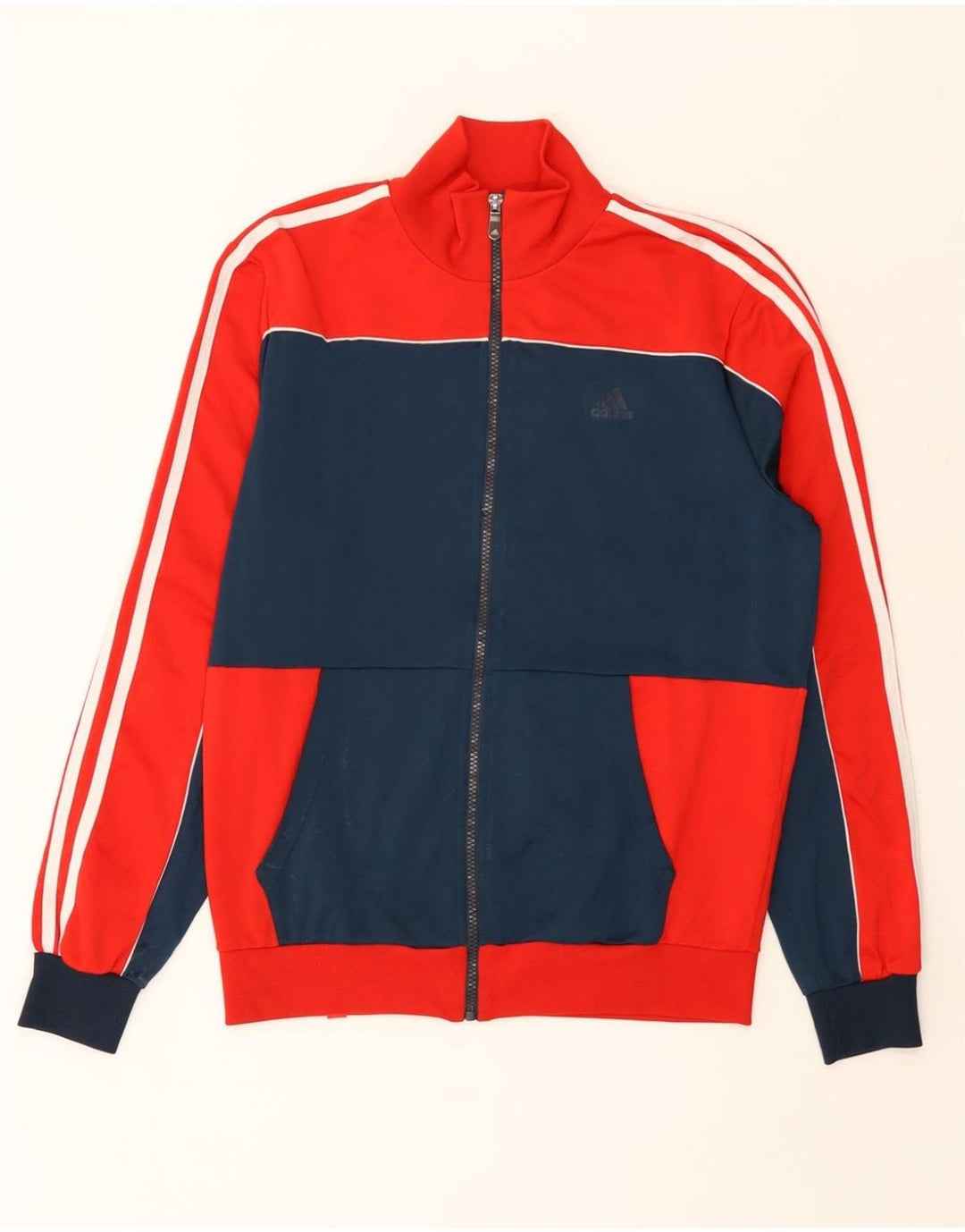 ADIDAS Veste de survêtement pour homme UK 38/40 Polyester color block rouge moyen