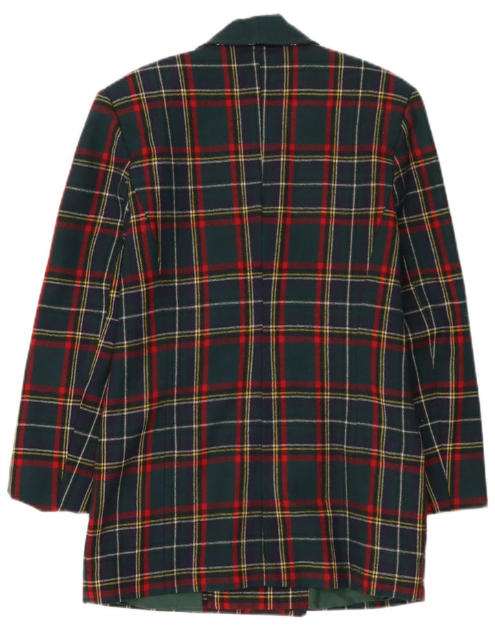 veste blazer femme vintage UK 10 Petit chèque multicolore