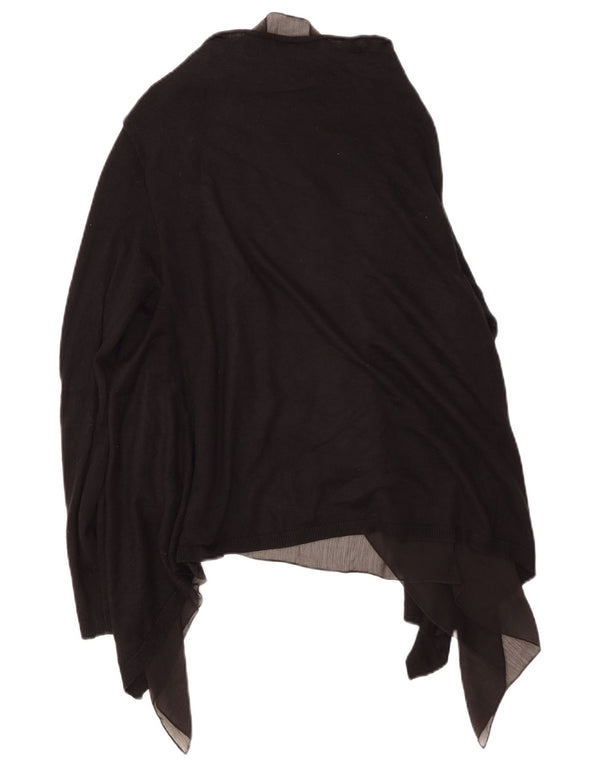 ZARA Femme Asymétrique Ouvert Cardigan Pull UK 12 Moyen Noir Acrylique