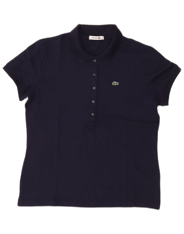 LACOSTE Polo Femme Taille 46 XL Bleu Marine Coton