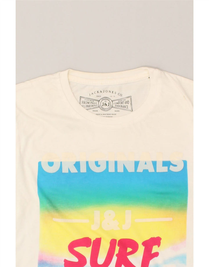 JACK & JONES Mens Graphic T-Shirt Top Small White | Vintage Jack & Jones | Thrift | Second-Hand Jack & Jones | Used Clothing | Messina Hembry 