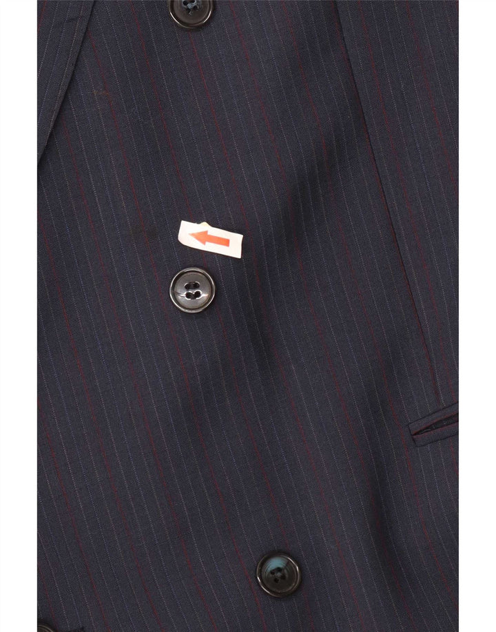 Monti Veste Blazer Croisée Homme IT 56 3XL Laine Rayée Bleu Marine