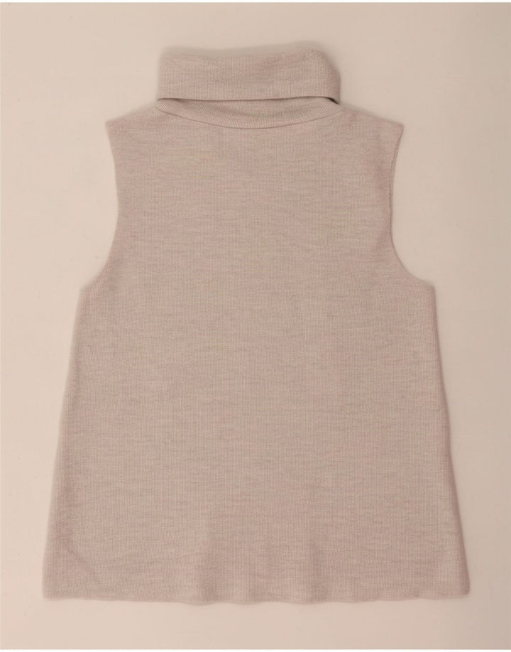 Zara Femme Crop Débardeur UK 10 Petit Beige Polyester