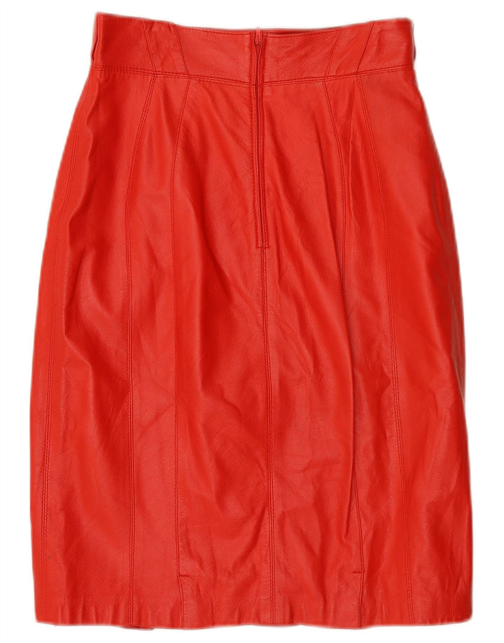 jupe en cuir femme vintage IT 42 Medium W26 Cuir Rouge