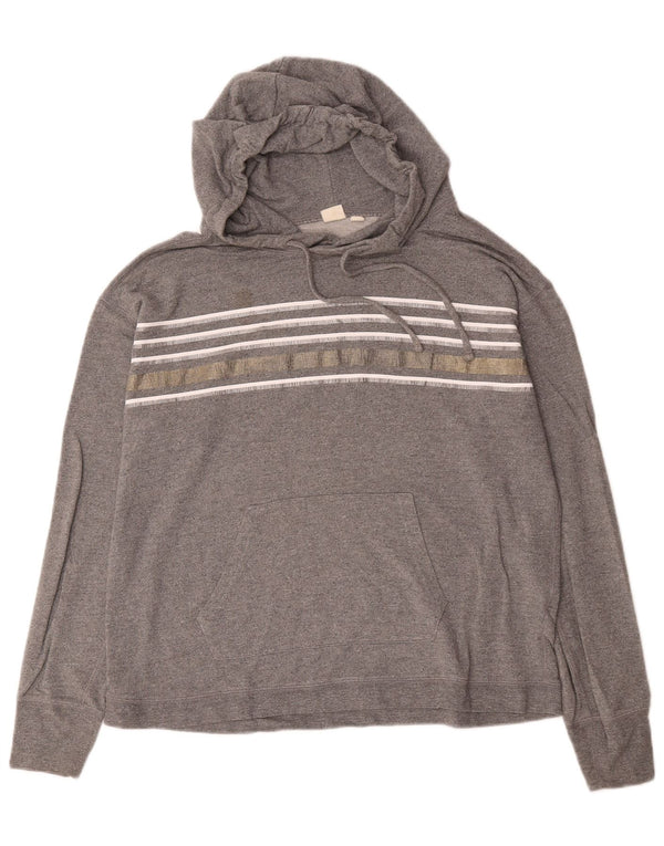Gap Homme Coupe Ample Pull À Capuche Petit Gris Rayé Viscose