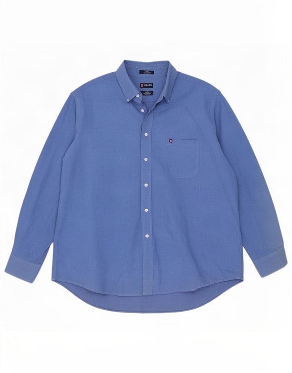 Chaps Chemise Oxford Homme Taille 17 1/2 XL Coton Bleu