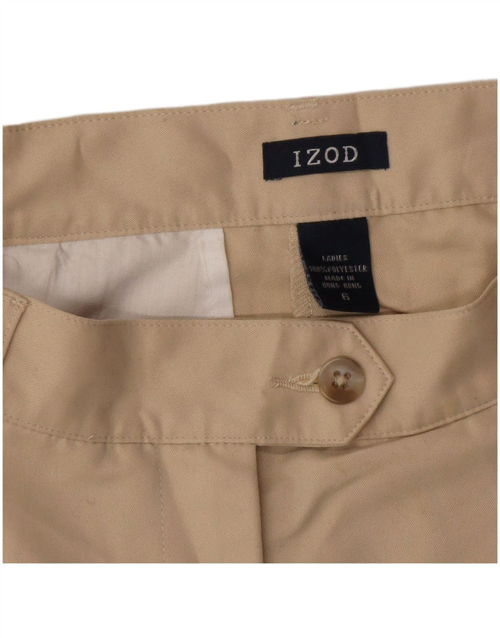 IZOD Short chino chevillé pour femme US 6 Medium W28 Beige Polyester