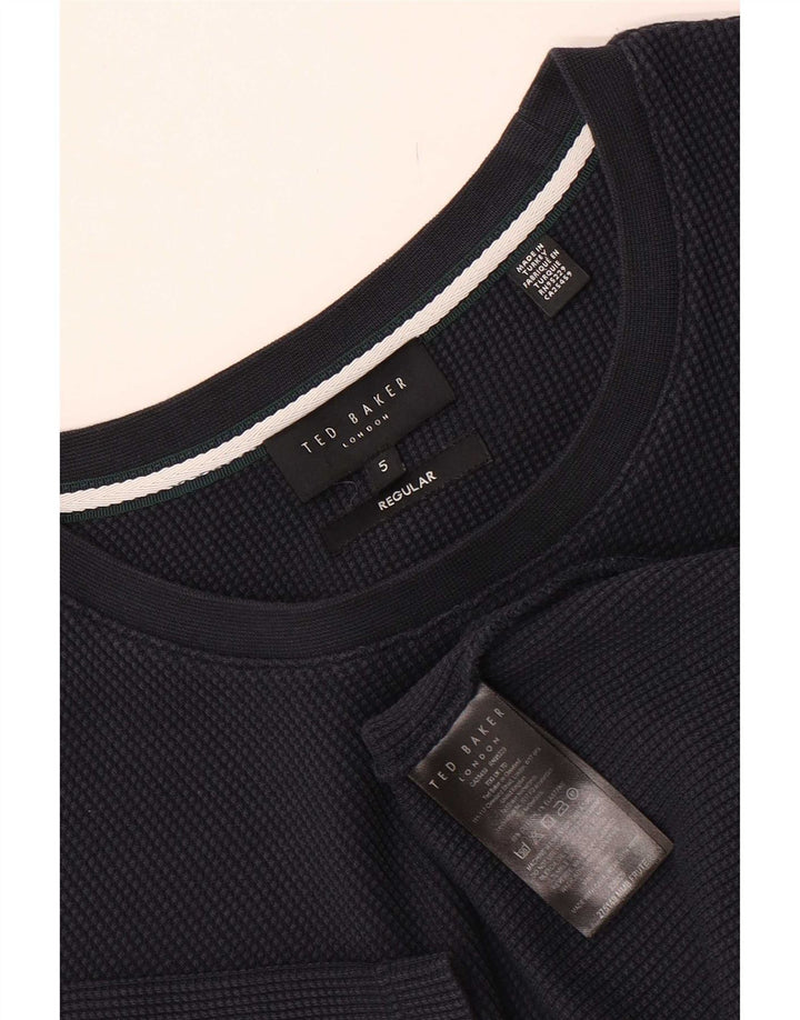 Ted Baker T-shirt coupe classique pour homme, taille 5 XL, bleu marine, coton