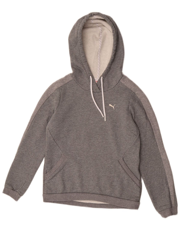 Puma Pull à capuche pour femme UK 10 Small Gris Colorblock Sports