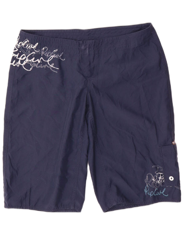 Rip Curl Womens Low Waist Graphic Swimming Shorts US 12 XL Navy Blue