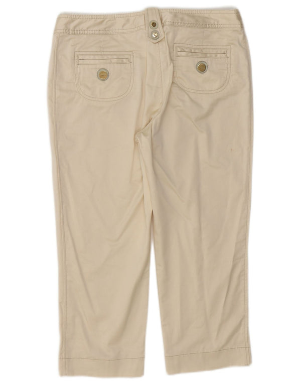 Fay Pantalon Capri Femme IT 44 Medium W30 L20 Coton Blanc Cassé
