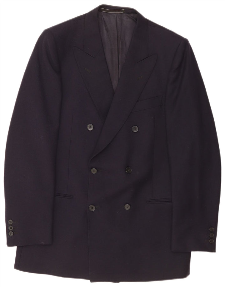 Facis Veste Blazer Croisée Homme IT 50 Large Bleu Marine Laine