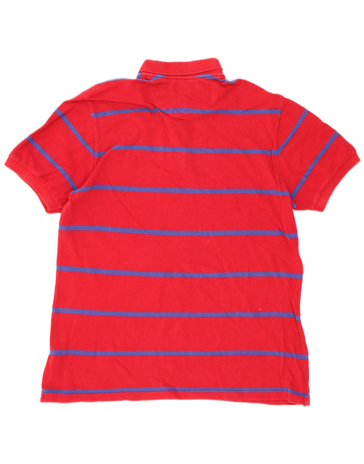 Polo Homme Chaps Coton Rayé Rouge Moyen