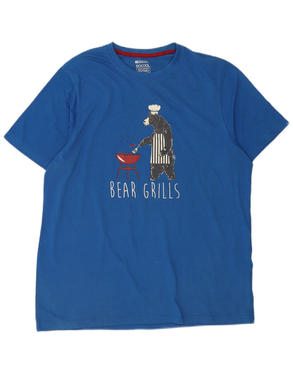 MOUNTAIN WAREHOUSE T-shirt graphique pour hommes Haut XL Bleu Coton