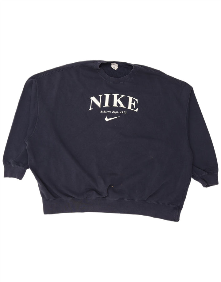 NIKE Sweat-shirt graphique surdimensionné pour femme UK 16 Large Bleu marine