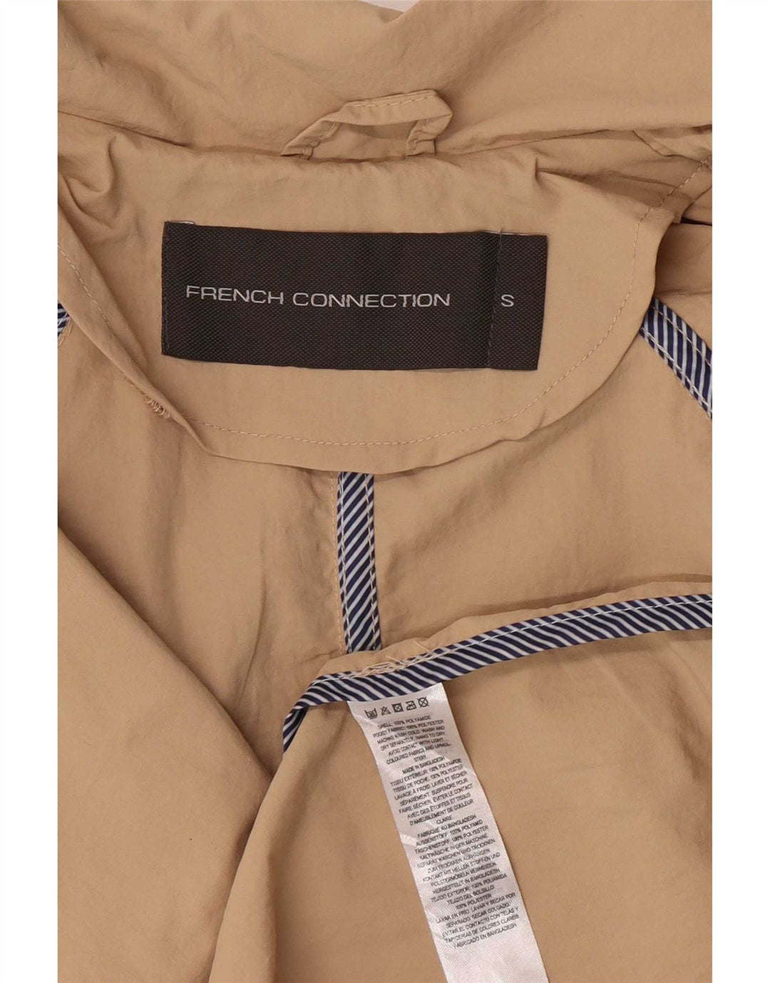 French Connection Trench-Coat Femme UK 10 Petit Beige Polyamide