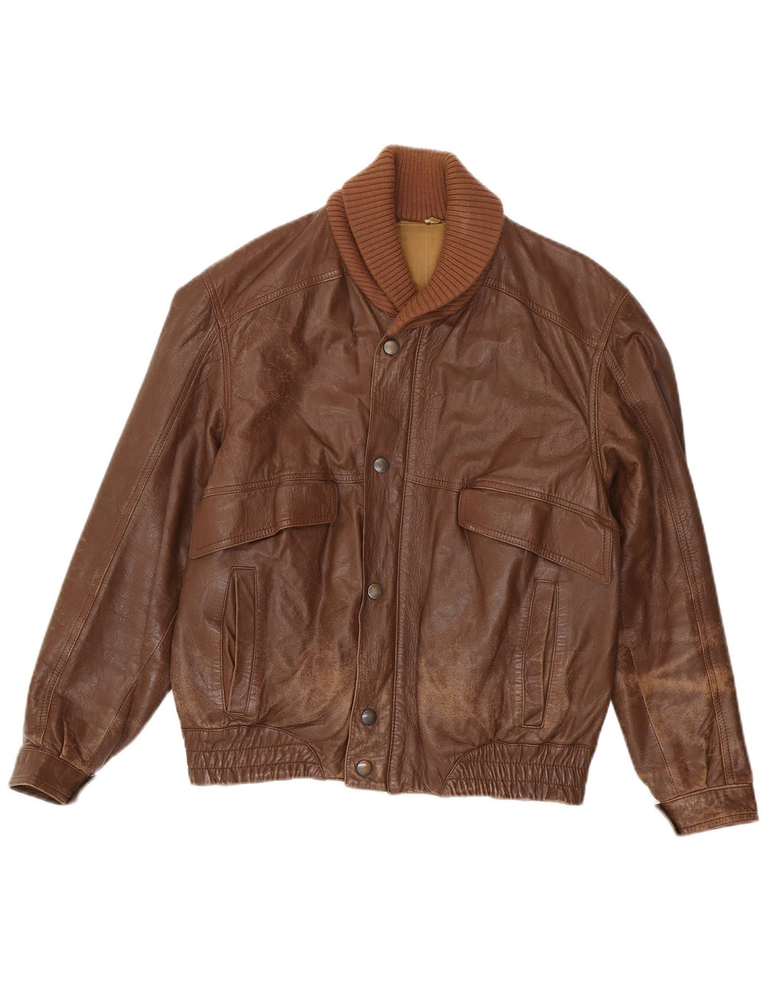 Veste en cuir homme vintage IT 48 Cuir marron moyen