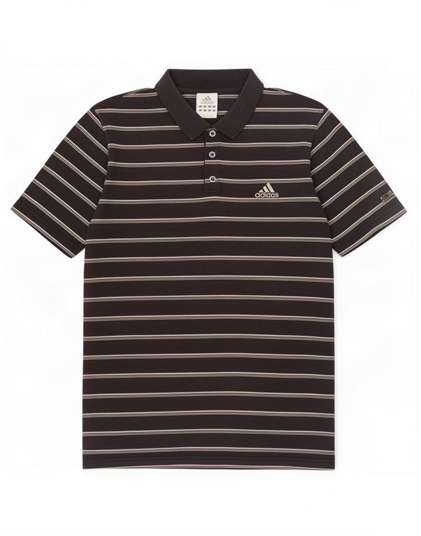 Adidas Polo Homme UK 44/46 Large Noir Rayé